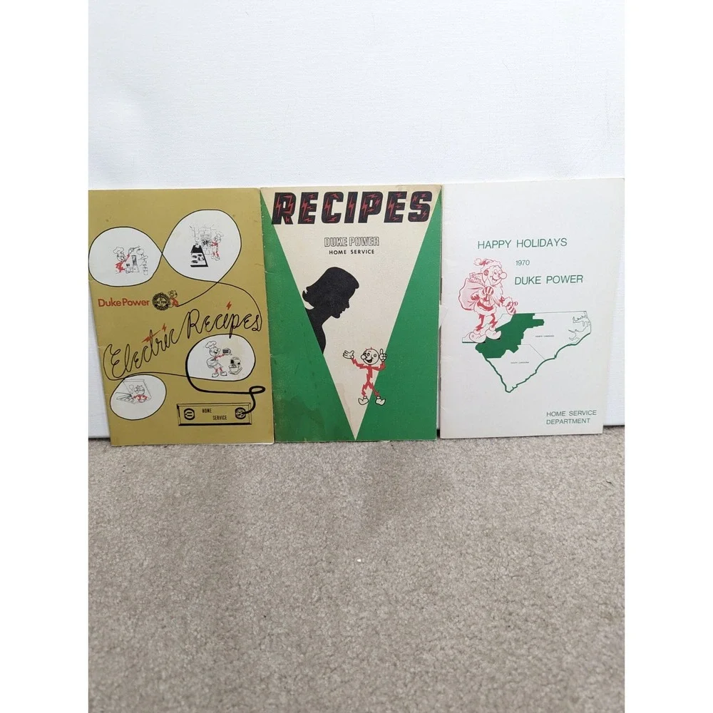 Vtg Duke Power Merry Christmas Reddy Kilowatt Cookbooks‎ (3) Collectable Advert